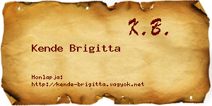 Kende Brigitta névjegykártya